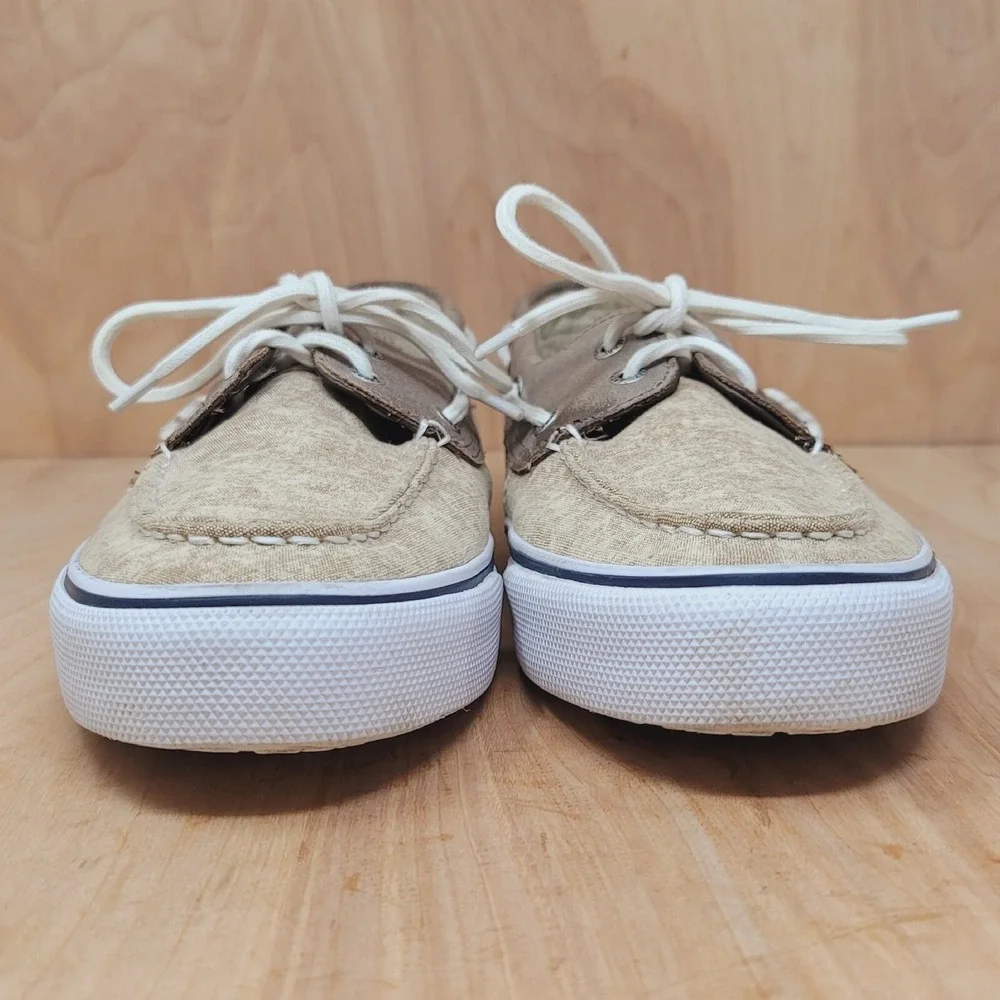 Sperry Topsider Boat Shoes Mens 10.5 M Bahama II White Cap Sneakers STS13106